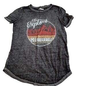 Maurices Lets Explore Minnesota Graphic Tee Burnout Charcoal‎ XS